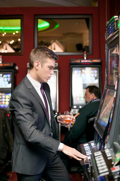 Young man gambling