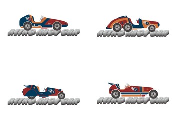 Naklejka premium retro car set
