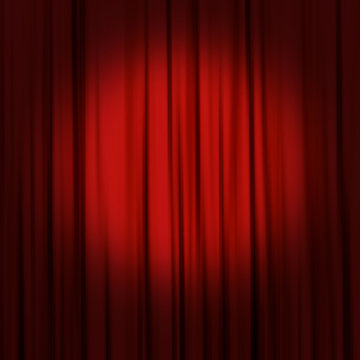 roter Vorhang mit Spot