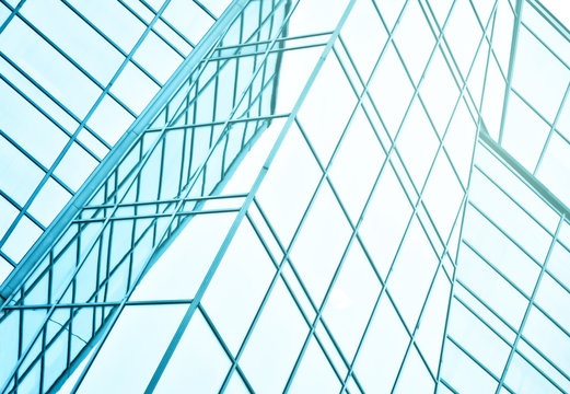 Contemporary blue glass skyscrapers