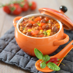 Chilli Con Carne mit Sojaschnetzeln