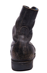 Isolated Used Army Boot - Heel