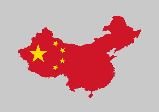 Chine carte drapeau