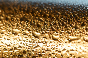 Large drops on new pipe, close-up