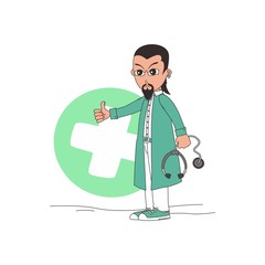 doctor cartoon thumbs up