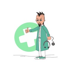 cartoon character doctor punk