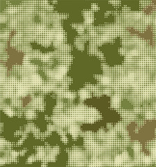 Vector military dotted camouflage texture background.