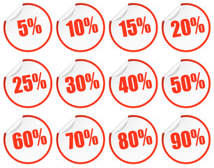 Rabatt Sticker - rot