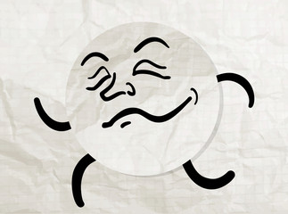 Funny face paper puppet