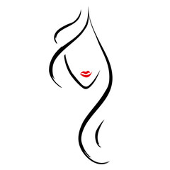 Friseur Modell Haare Logo Vektor Silhouette