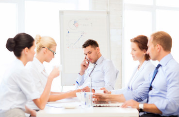 Fototapeta premium stressed male boss on business meeting