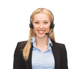 friendly female helpline operator