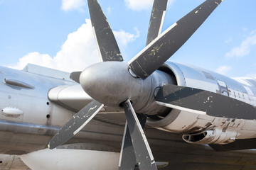 Naklejka na ściany i meble Engine propeller aircraft