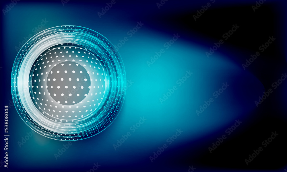 Poster blue abstract object and backdrop