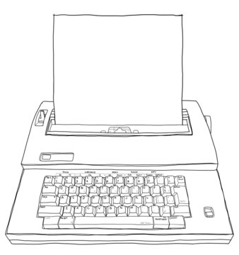 typewriter Gray deville 80 line art