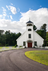White country church in New England