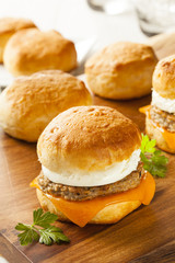 Homemade Egg Sandwich with Sausage and Cheese