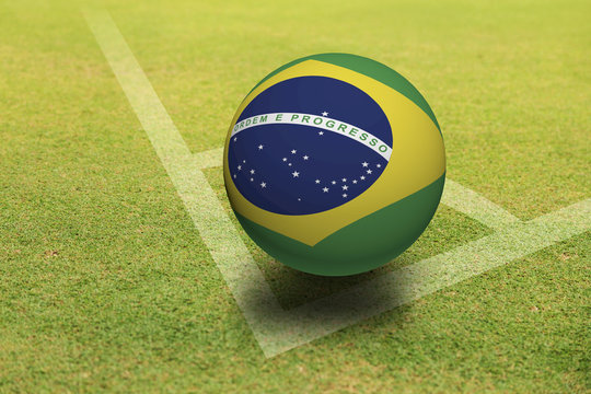 Brazil Ball on Green field