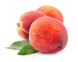 peach with leaves