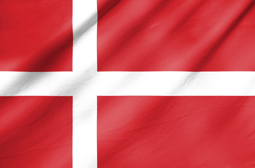 Fototapeta premium Fabric Flag of Denmark