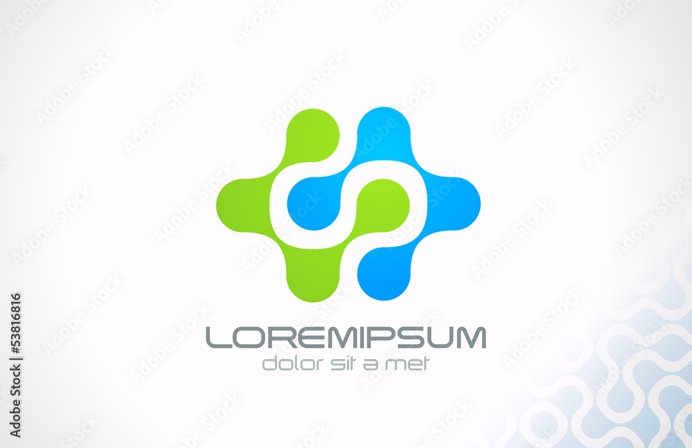 Poster logo technology molecule and electric science abstract vector.