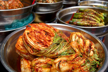 Traditional Korean food: spicy kimchi