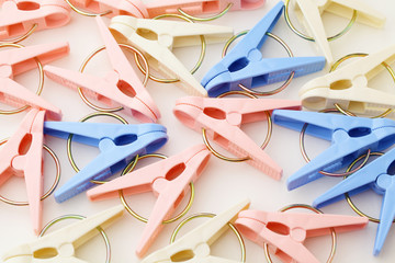 Heap of colorful clothespin