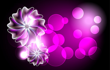Glowing background with flowers