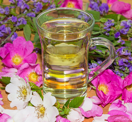 Herbal infusion of Dog rose and Sage