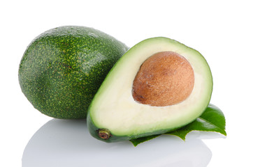 Avocados on white