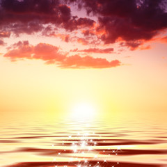 Nature background sunset at sea