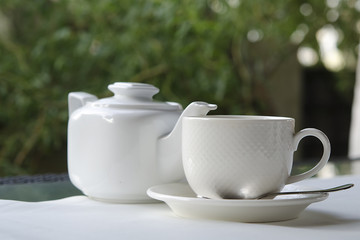 tea cup and tea pot