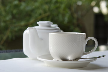 tea cup and tea pot