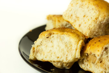 Closeup image of tuna bun