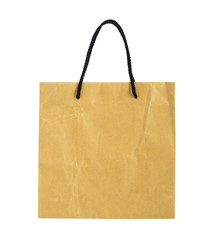 recycle brown paper bag isolated on white with clipping path