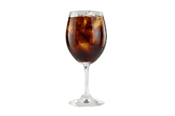 Cola in glass.