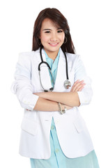Fototapeta premium Smiling medical woman doctor