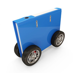 Folder for Documents on Wheels on white background