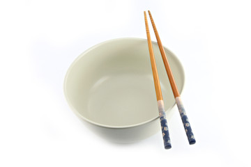 Bowl and chopsticks.