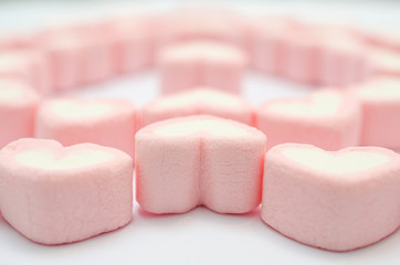 Pink heart marshmallow