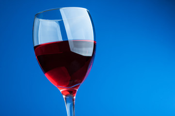 Red wine into glass