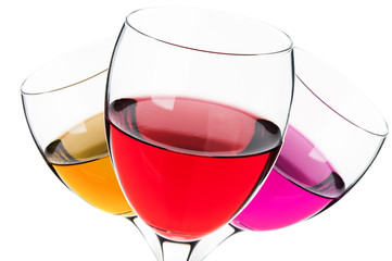 Glasses with alcohol drink