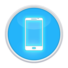 smartphone button hellblau rund