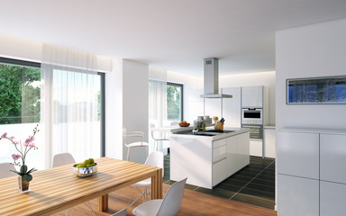 weiße, moderne Küche - luxury white kitchen