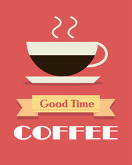 Retro graphic good time coffee