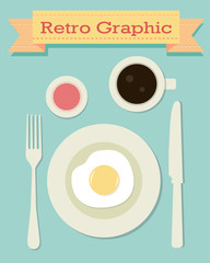 Retro graphic breakfast