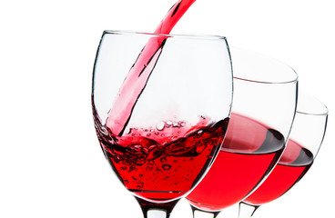 Red wine glasses