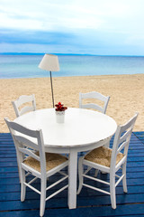 Table on the beach