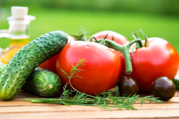 cucumber and tomatoes