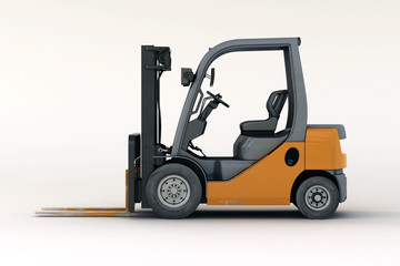 Forklift loader close-up